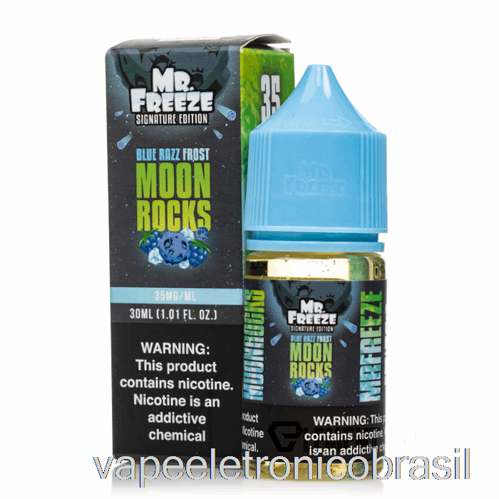 Vape Recarregável Moonrocks - Blue Razz Frost - Mr Freeze Salts - 30ml 35mg